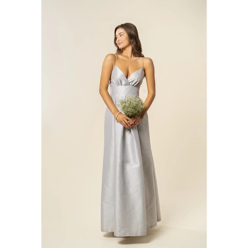 LulaKate Silver Shantung Silk dress size 12